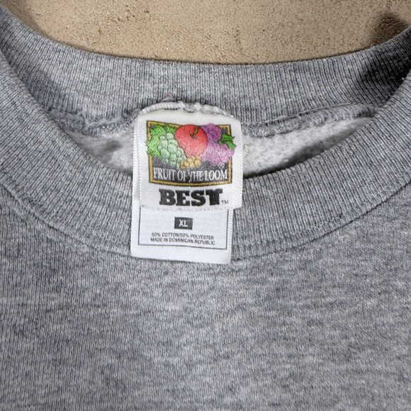 Vintage 90's Michigan Wolverines Crewneck Sweatshirt XL Gray Fruit of the Loom - Picture 3 of 5